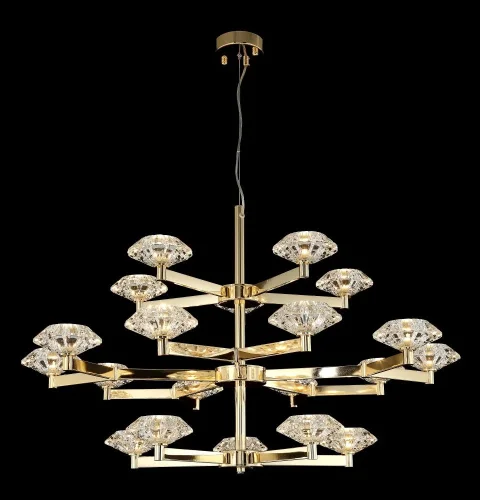 Люстра подвесная REBECA SP5+10+5 GOLD Crystal Lux прозрачная на 20 ламп, основание золотое в стиле современный фото 4